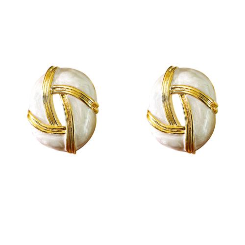 Brass Stud Earring plated for woman & enamel Sold By Pair