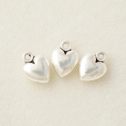 Zinc Alloy Heart Pendants plated DIY silver color Sold By PC