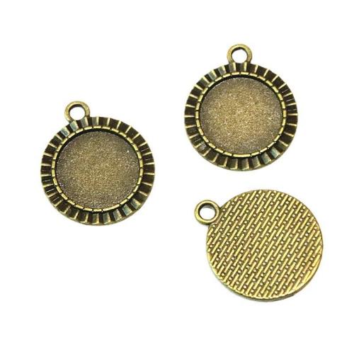 Liga de zinco Pendant Cabochon Ambiente, banhado cor bronze antigo, DIY, 18mm, 50PCs/Bag, vendido por Bag