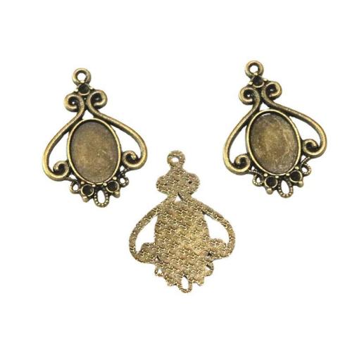 Zinc Alloy Pendant Cabochon Setting antique brass color plated DIY Sold By Bag