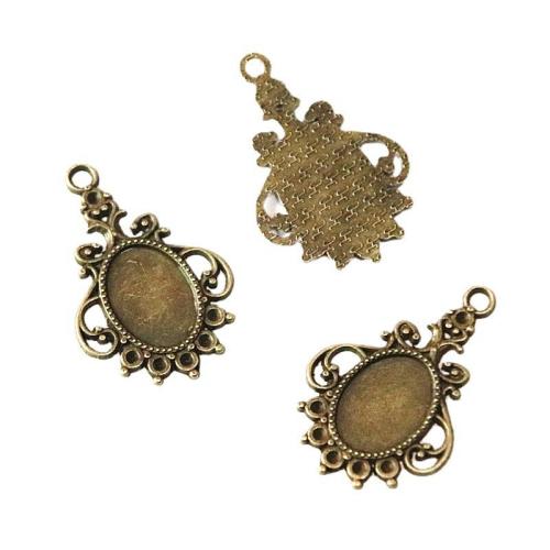 Zinc Alloy Pendant Cabochon Setting antique brass color plated DIY Sold By Bag