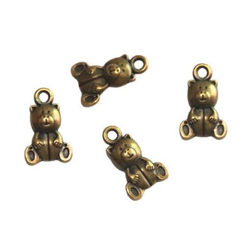 Zinc Alloy Animal Pendants Bear plated DIY Sold By Bag