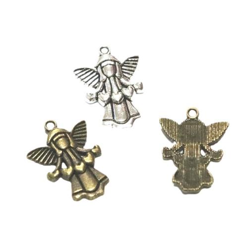 Sinc Alloy Pendants, Angel, plátáilte, DIY, dathanna níos mó le haghaidh rogha, 22.70x17mm, 100ríomhairí pearsanta/Mála, Díolta De réir Mála