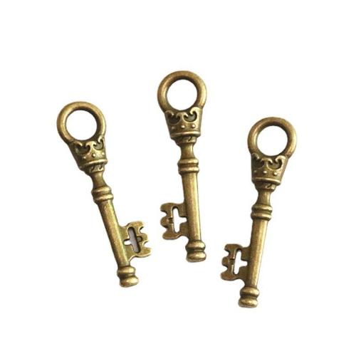 Zinc Alloy Key riipukset, Sinkkiseos, Avain, päällystetty, tee-se-itse, enemmän värejä valinta, 34x9mm, 50PC/laukku, Myymät laukku