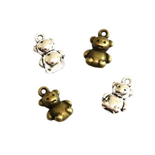 Zinc Alloy Animal Pendants Bear plated DIY Sold By Bag