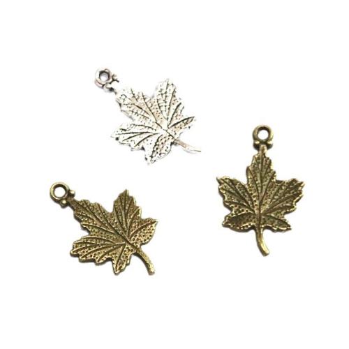 Zinc Alloy Leaf Vedhæng, Maple Leaf, forgyldt, du kan DIY, flere farver til valg, 23.20x15.30mm, 100pc'er/Bag, Solgt af Bag