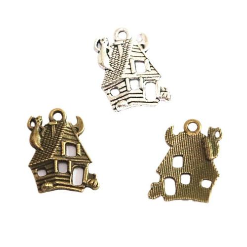 Zinc Alloy Pendler, House, forgyldt, du kan DIY, flere farver til valg, 20x16mm, 50pc'er/Bag, Solgt af Bag