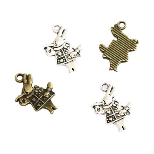 Zinc Alloy Animal Pendants Rabbit plated DIY Sold By Bag