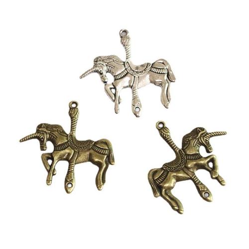 Zinc Alloy Animal Pendants Unicorn plated DIY Sold By Bag