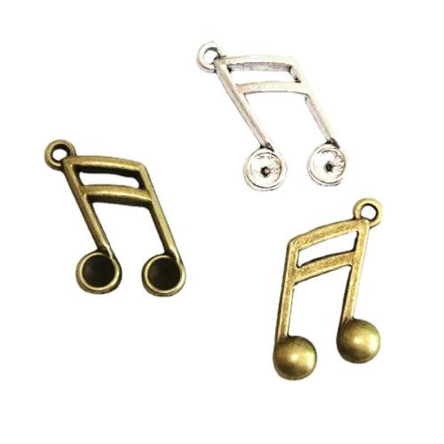 Zinc Alloy Pendler, Music Note, forgyldt, du kan DIY, flere farver til valg, 14x25mm, 100pc'er/Bag, Solgt af Bag