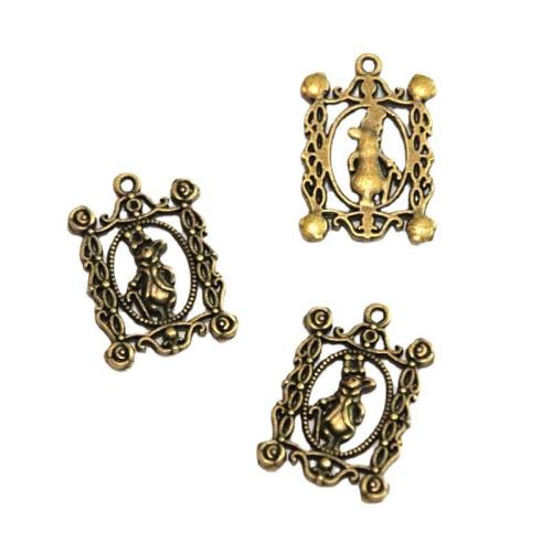 Zinc Alloy Animal Pendants Rabbit plated DIY Sold By Bag