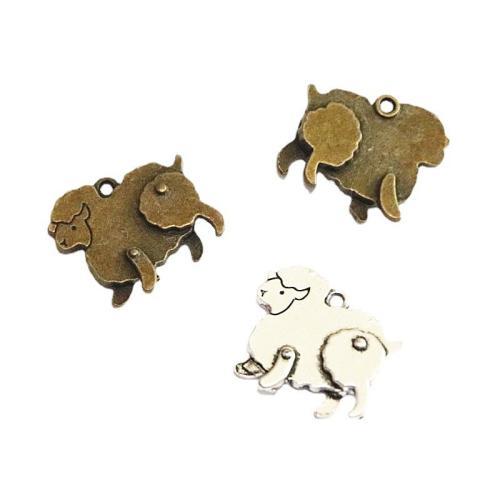 Zinc Alloy Animal Pendants Sheep plated DIY Sold By Bag