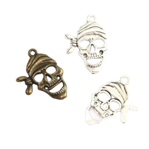 Zinc Alloy Skull Pendler, forgyldt, du kan DIY, flere farver til valg, 19x28mm, 50pc'er/Bag, Solgt af Bag