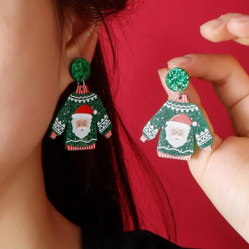 Acrylic Drop Earring Garment Christmas jewelry & for woman earring length 40-60mm Sold By Pair