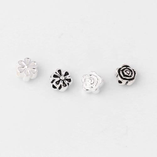 Spacer Beads Jóias, 925 de prata esterlina, Flor, DIY & Vario tipos a sua escolha, vendido por PC