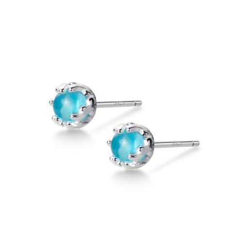 925 sterling zilver Stud Earring, met Kristal, Geweien, Kerst sieraden & voor vrouw, 5mm, Verkocht door pair