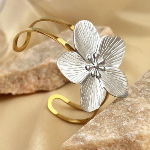 Stainless Steel Bangle 304 Stainless Steel Flower fashion jewelry & for woman Sold By PC