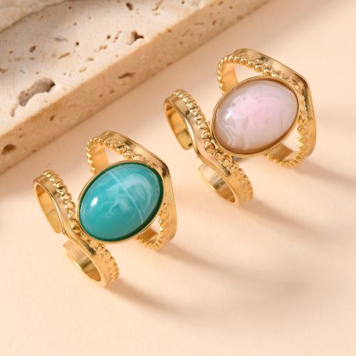 Stainless Steel Finger Ring 304 Stainless Steel with Glass Teardrop fashion jewelry & for woman Sold By PC