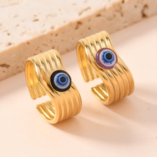 Enamel Stainless Steel Finger Ring 304 Stainless Steel fashion jewelry & for woman diameter 17mm Sold By PC