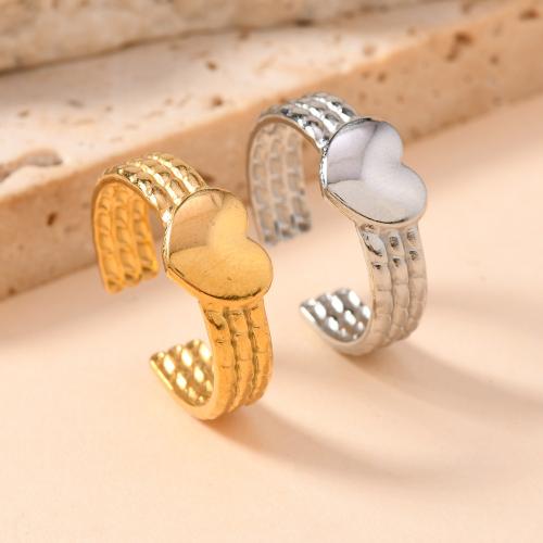 Stainless Steel Finger Ring 304 Stainless Steel Heart fashion jewelry & for woman diameter 17mm Sold By PC