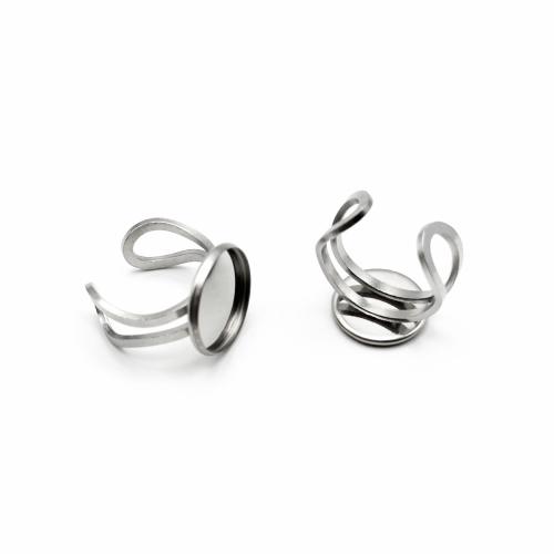 Rozsdamentes acél Finger Ring, 304 rozsdamentes acél, DIY & különböző méretű a választás, az eredeti szín, 10PC-k/Bag, Által értékesített Bag