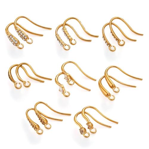 Rozsdamentes acél Hook earwire, 304 rozsdamentes acél, DIY & különböző stílusokat a választás, több színt a választás, 6PC-k/Bag, Által értékesített Bag