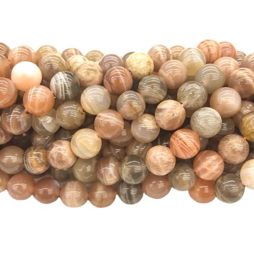 Gemstone šperky Korálky, Sunstone, Kolo, DIY & různé velikosti pro výběr, smíšené barvy, Prodáno za Cca 38 cm Strand