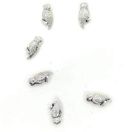 Zinc Alloy Animal Pendants Bird antique silver color plated DIY Sold By Bag