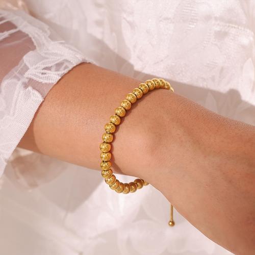 Stainless Steel Jewelry Bracelet 304 Stainless Steel gold color plated Adjustable & for woman Length 55 cm Sold By PC