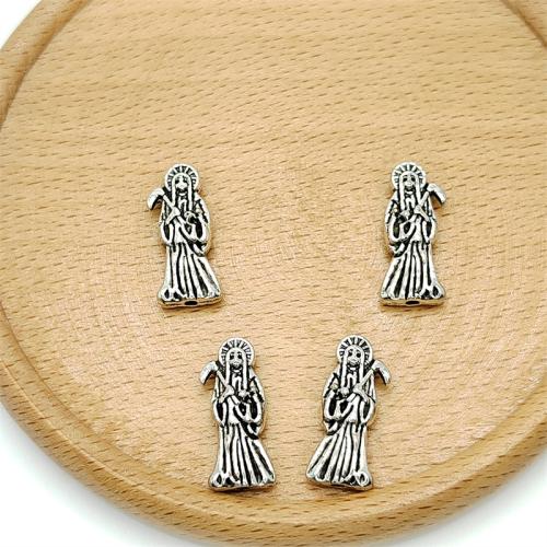 Perline in lega di zinco, lega in zinco, placcato argento antico, DIY, 10x21mm, 100PC/borsa, Venduto da borsa