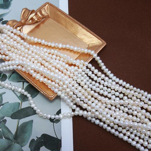 Natural Freshwater Pearl Loose Beads Slightly Round DIY white .5mm Sold Per Approx 38 cm Strand