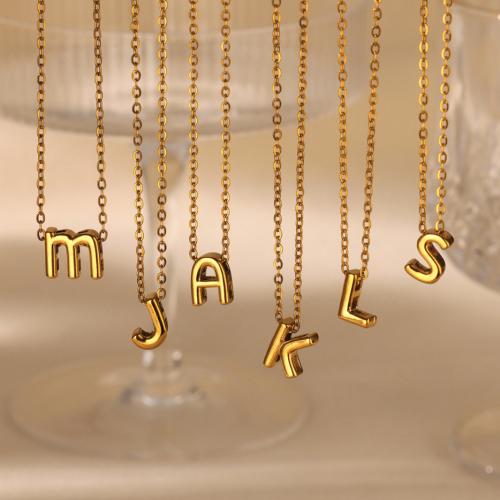 Brass Necklace with 2.75 Inch extender chain Alphabet Letter plated fashion jewelry & for woman golden Length 14.9 Inch Sold By PC