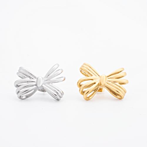 Stainless Steel Stud Earrings 304 Stainless Steel Bowknot Vacuum Ion Plating fashion jewelry & for woman Sold By Pair