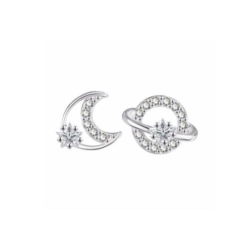 Cubic Zirconia Micro Pave Sterling Silver Earring 925 Sterling Silver micro pave cubic zirconia & for woman silver color Sold By Pair