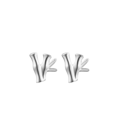 925 Sterling Silver Stud Earrings for woman silver color Sold By Pair