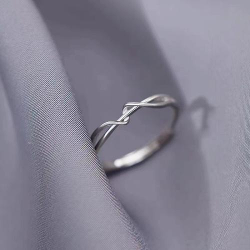 Mässing Finger Ring, plated, för kvinna, platina färg, Säljs av PC