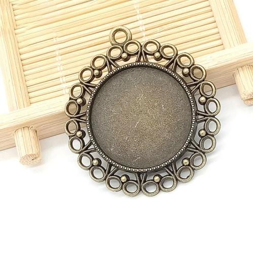 Stop cynku wisiorek Cabochon Ustawienie, Platerowane kolorem starego brązu, DIY, 25x2mm, sprzedane przez PC