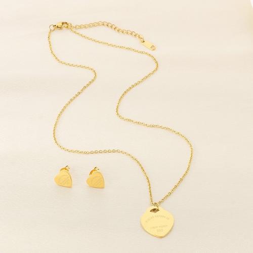 Stainless Steel Jewelry Necklace 304 Stainless Steel Heart Vacuum Ion Plating & for woman Sold By PC