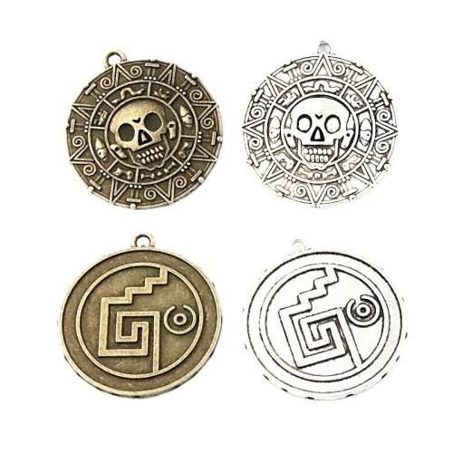 Zinc Alloy Skull Pendler, forgyldt, du kan DIY, flere farver til valg, 39x43mm, 20pc'er/Bag, Solgt af Bag