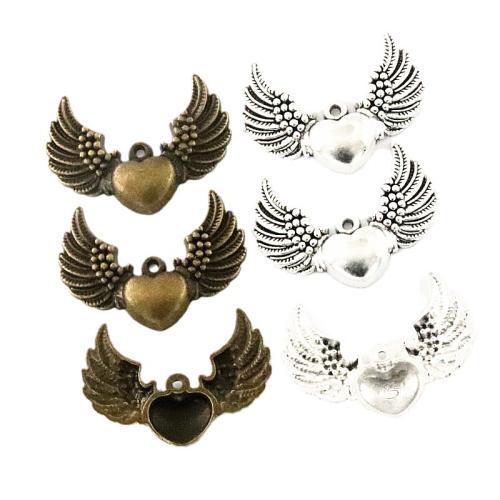 Wing Shaped Zinc Alloy Pendants Winged Heart plated DIY Sold By Bag