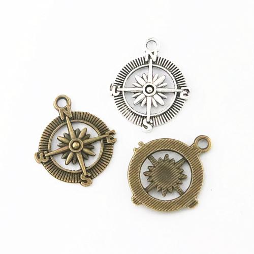 Zinc Alloy Pendants Compass plated DIY Sold By Bag