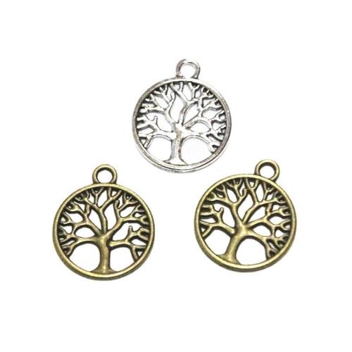 Zinc Alloy Pendler, Tree, forgyldt, du kan DIY, flere farver til valg, 23.50x19.80mm, 100pc'er/Bag, Solgt af Bag