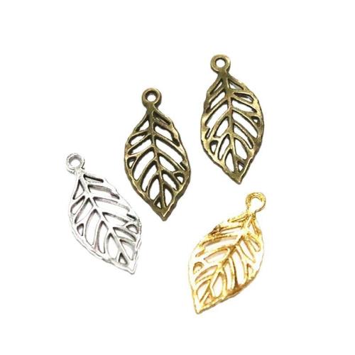 Zinc Alloy Leaf Pendants plated DIY Sold By Bag