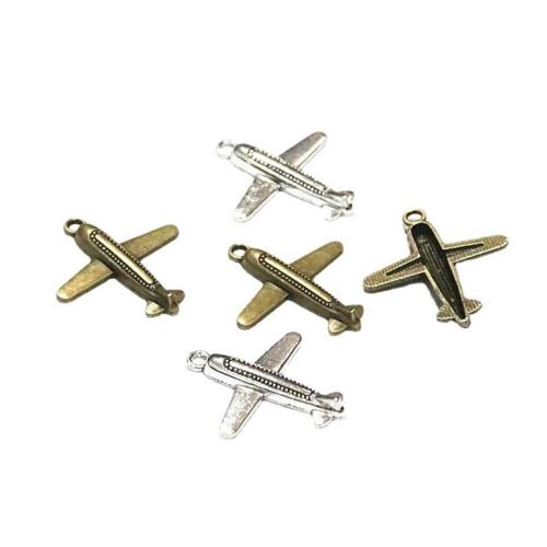 Køretøj Shaped Zinc Alloy Pendler, Airplane, forgyldt, du kan DIY, flere farver til valg, 35x31.50mm, 50pc'er/Bag, Solgt af Bag