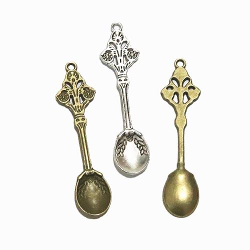 Zinc Alloy Pendler, Spoon, forgyldt, du kan DIY, flere farver til valg, 15.50x62.20mm, 40pc'er/Bag, Solgt af Bag