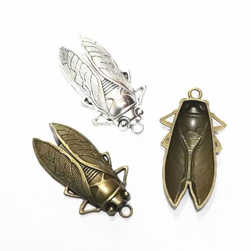 Zinc Alloy Animal Pendants Cicada plated DIY Sold By Bag