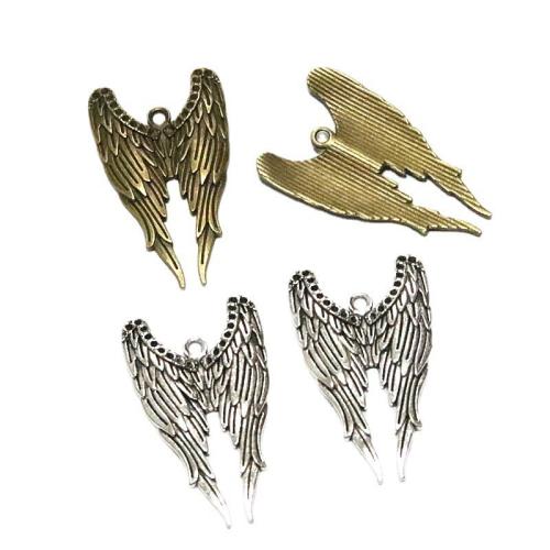 Vingeformet Zinc Alloy Pendler, Angel Wing, forgyldt, du kan DIY, flere farver til valg, 39.20x23.60mm, 40pc'er/Bag, Solgt af Bag