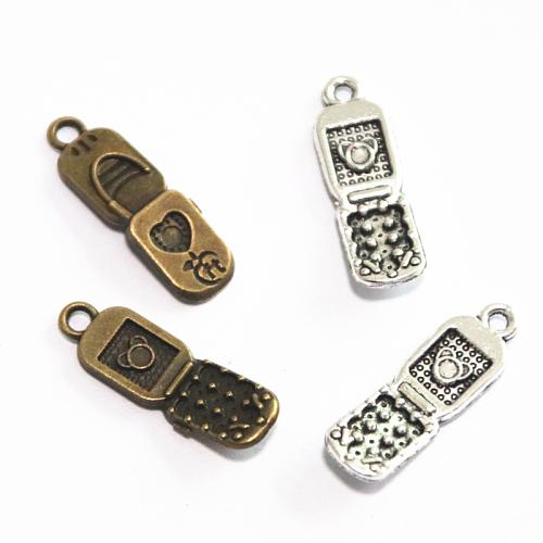 Pendentifs en alliage de zinc, Téléphone portable, Placage, DIY, plus de couleurs à choisir, 27x8.50mm, 50PC/sac, Vendu par sac