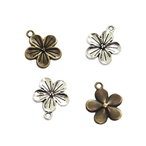 Zinc Alloy Flower Pendler, forgyldt, du kan DIY, flere farver til valg, 22x19mm, 50pc'er/Bag, Solgt af Bag