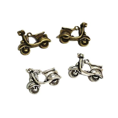 Køretøj Shaped Zinc Alloy Pendler, Motorcykel, forgyldt, du kan DIY, flere farver til valg, 18x22mm, 60pc'er/Bag, Solgt af Bag